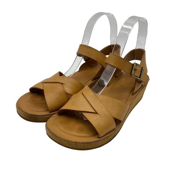Kirkease Shoes Korkease Myrna Classic Tan Natural Vachetta Leather Low Platform Sandal 7